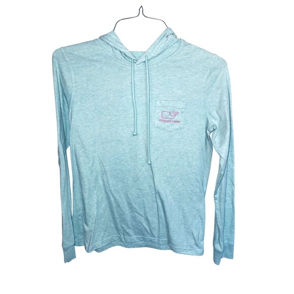 Vineyard Vines Mint Hooded Long Sleeve Shirt S Jersey Casual Skater Athleisure - Picture 1 of 8